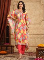 Muslin Multi Color Eid Wear Printed Readymade Kaftan